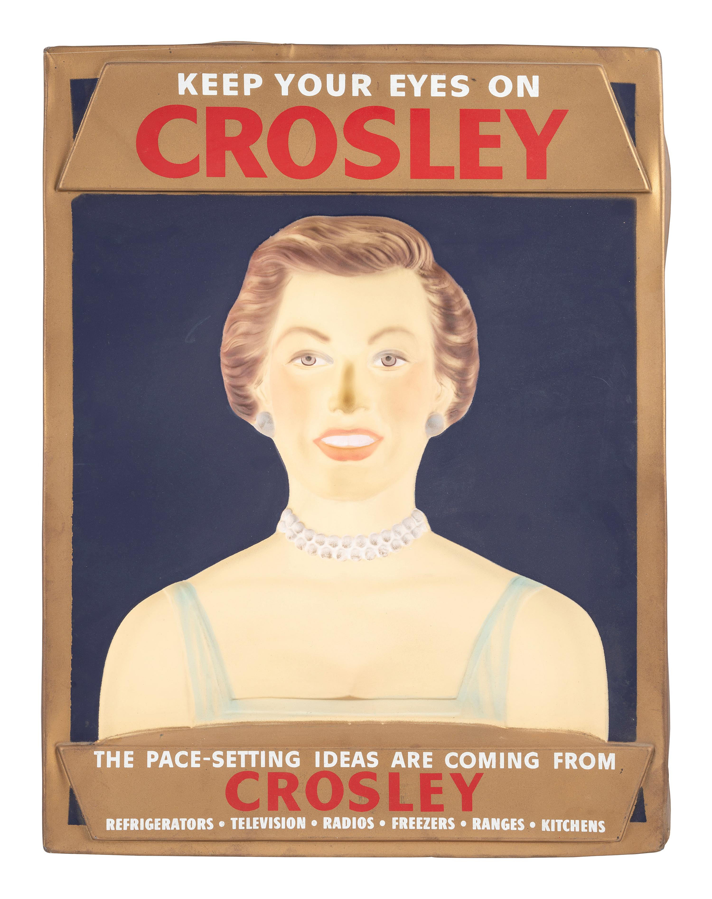 A Rare Crosley Radio Countertop Display Sign