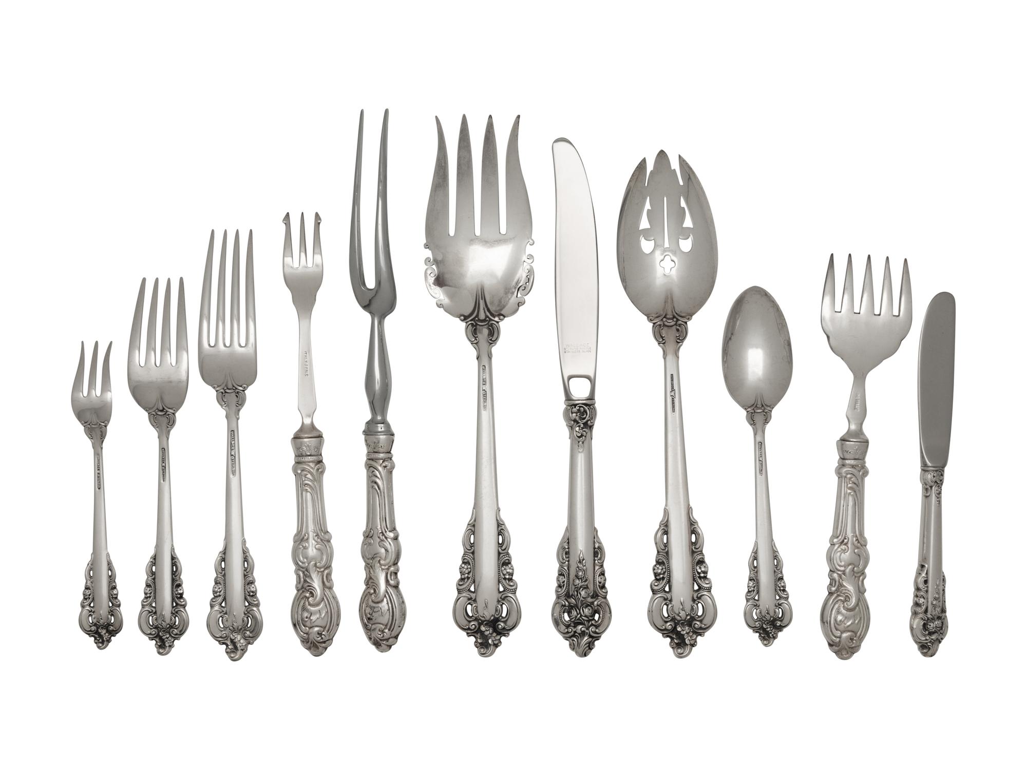 A Wallace Grand Baroque Silver Flatware Service