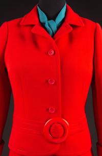 Christian Dior by Marc Bohan Haute Couture Ensemble, Autumn-Winter 1967 — Worn by Olivia de Havilland when she arrived in Atlanta in October 1967 for the Premiere of the Wide Screen Presentation of Gone With the Wind.