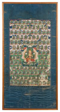 A Tibetan Thangka 18TH/19TH CENTURY 33 X 20 1/4 inches. — 18TH/19TH CENTURY