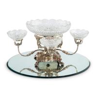 An English Silver-Plate and Cut Glass Epergne