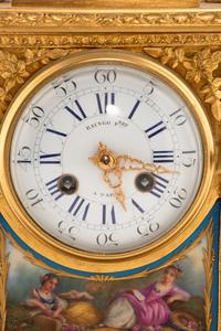A French Gilt Bronze and Sèvres Style Porcelain Clock