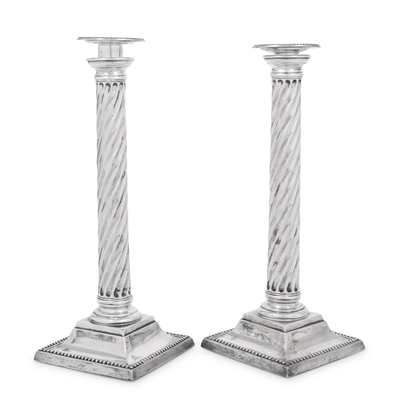 A Pair of Victorian Silver Candlesticks