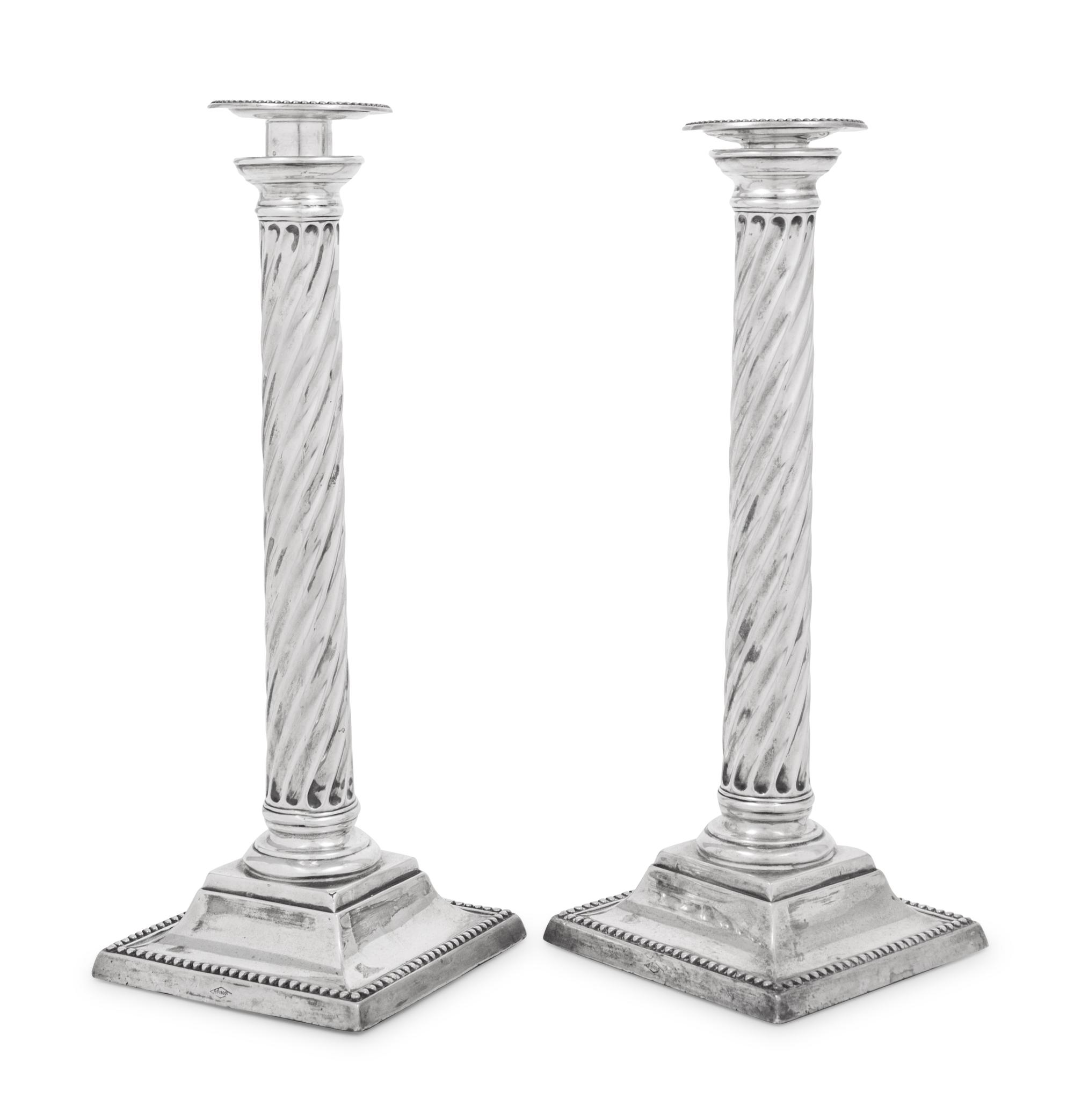 A Pair of Victorian Silver Candlesticks