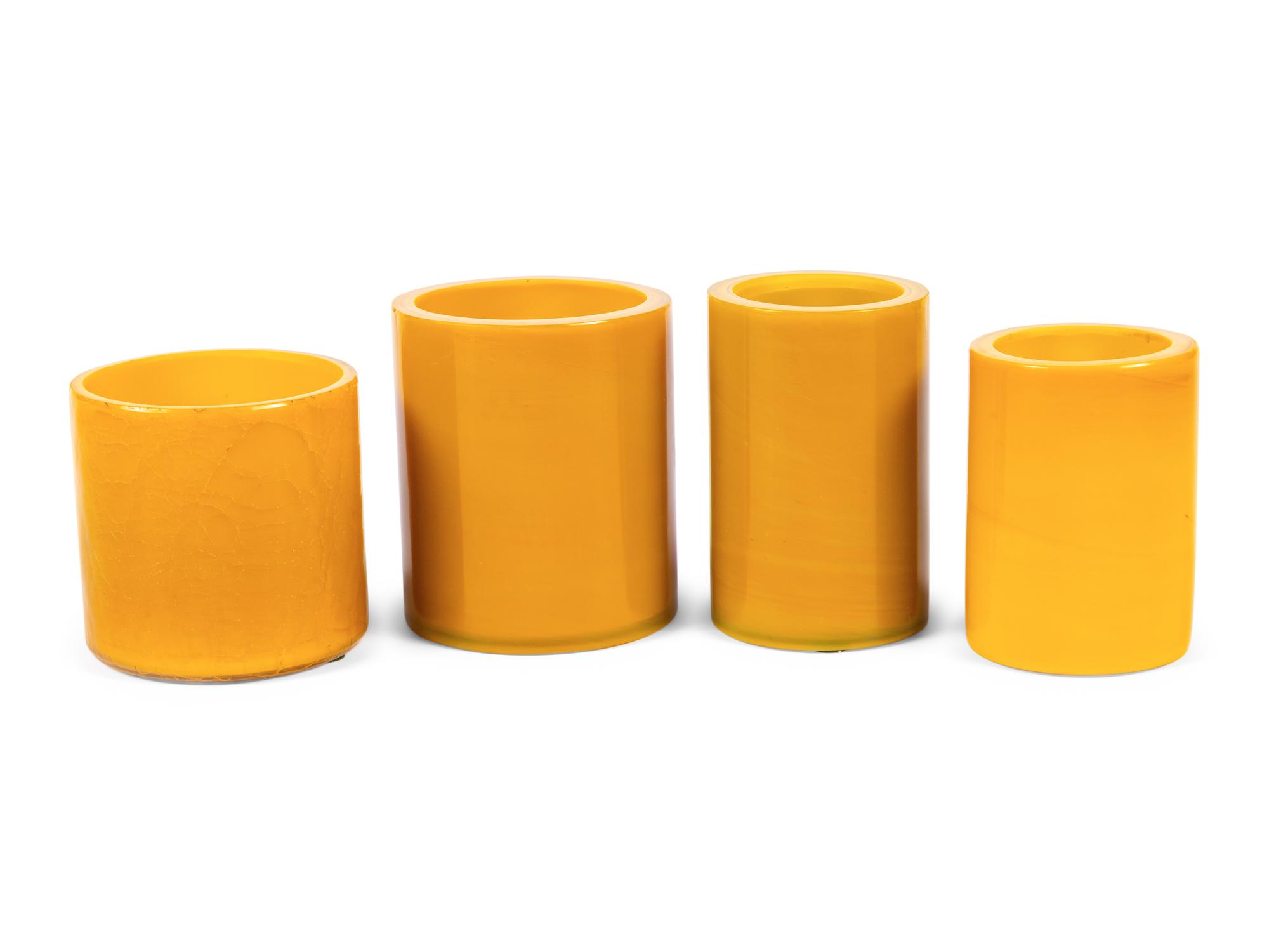 A Collection of Fourteen Chinese Yellow Peking Glass Vases
