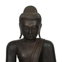 A Large Southeast Asian Bronzed Metal Seated Buddha