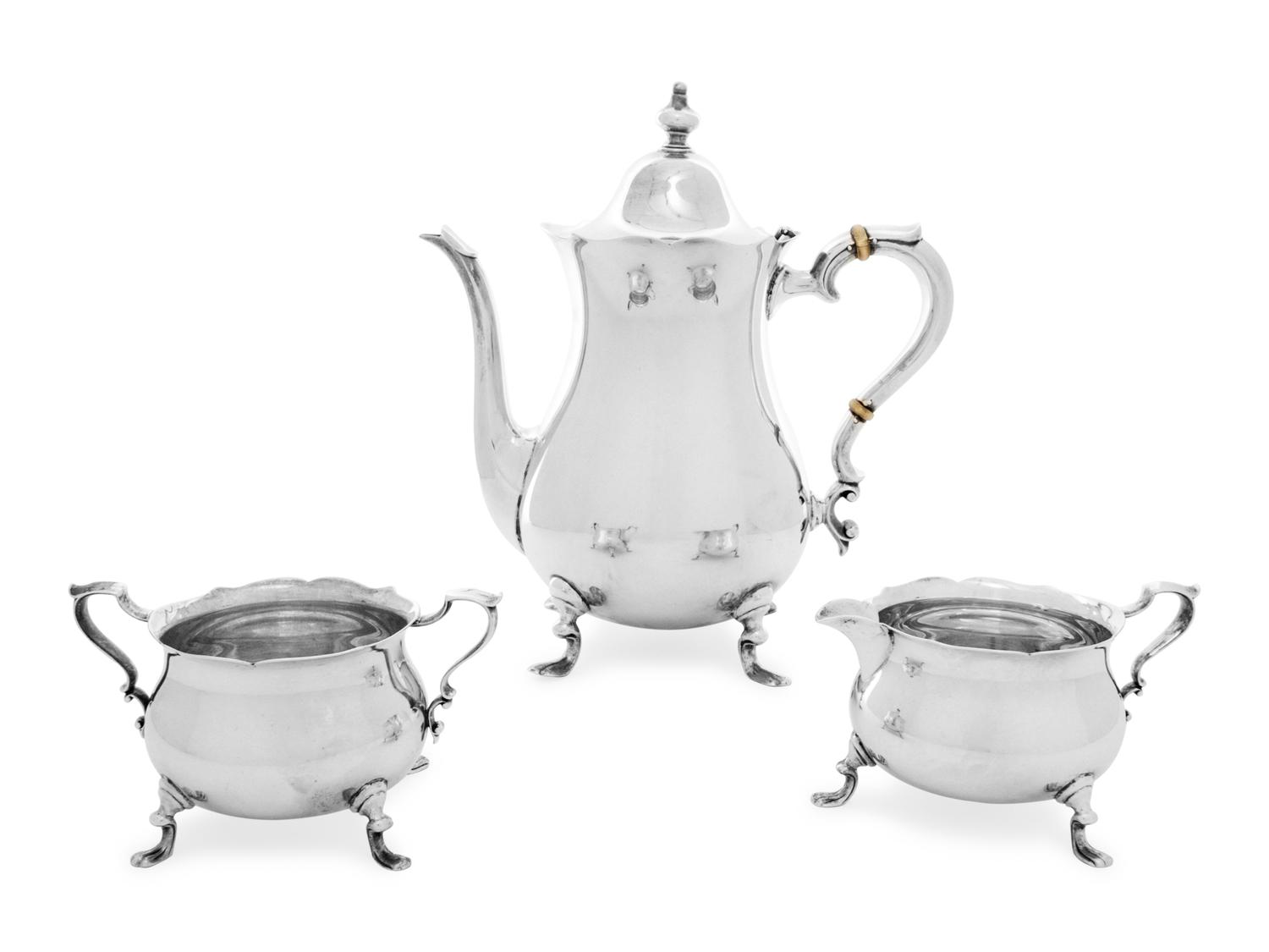 An American Silver Three-Piece Coffee Service