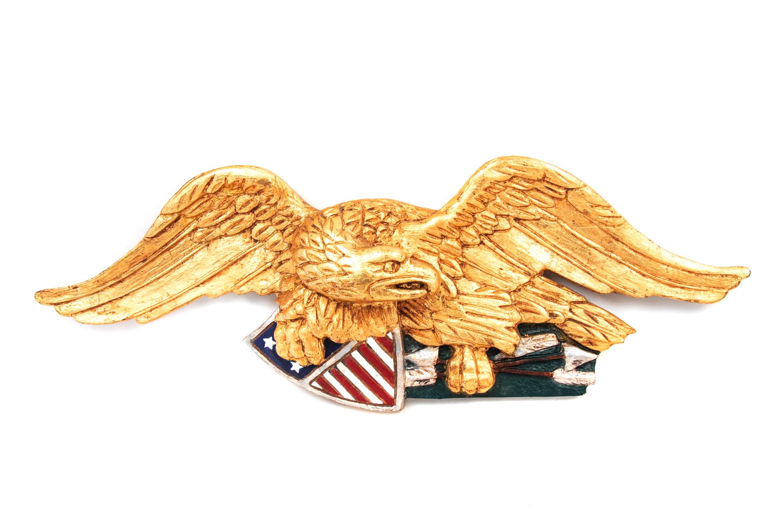 Two Carved and Painted Eagles