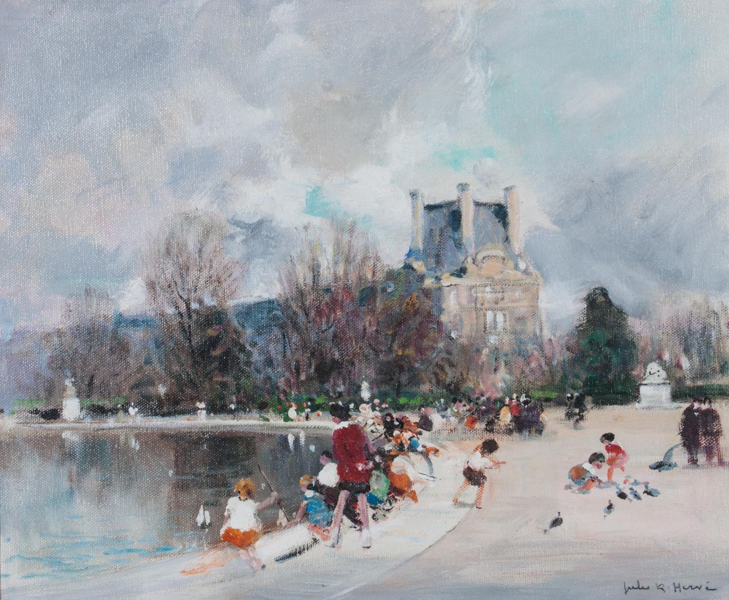 Jules Rene Herve, (French, 1887-1981), Parisian Street Scene