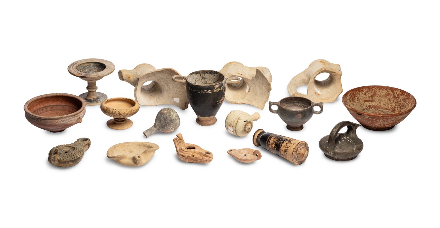 Seventeen Greco-Roman Fragmentary Vessels and Oil Lamps