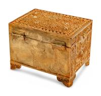 A Tibetan Style Gilt Bronze Table Casket