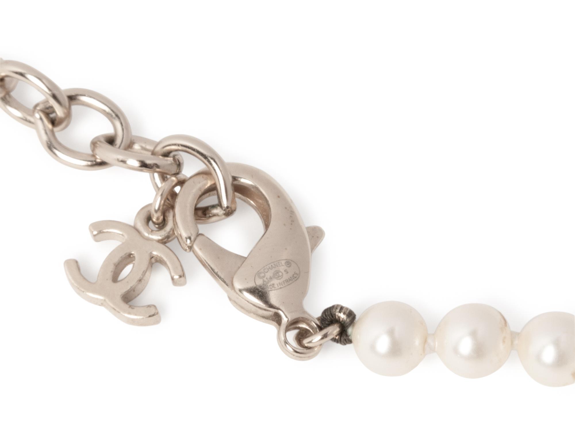 Chanel Graduated Faux Pearl Necklace with CC Logo, 2014