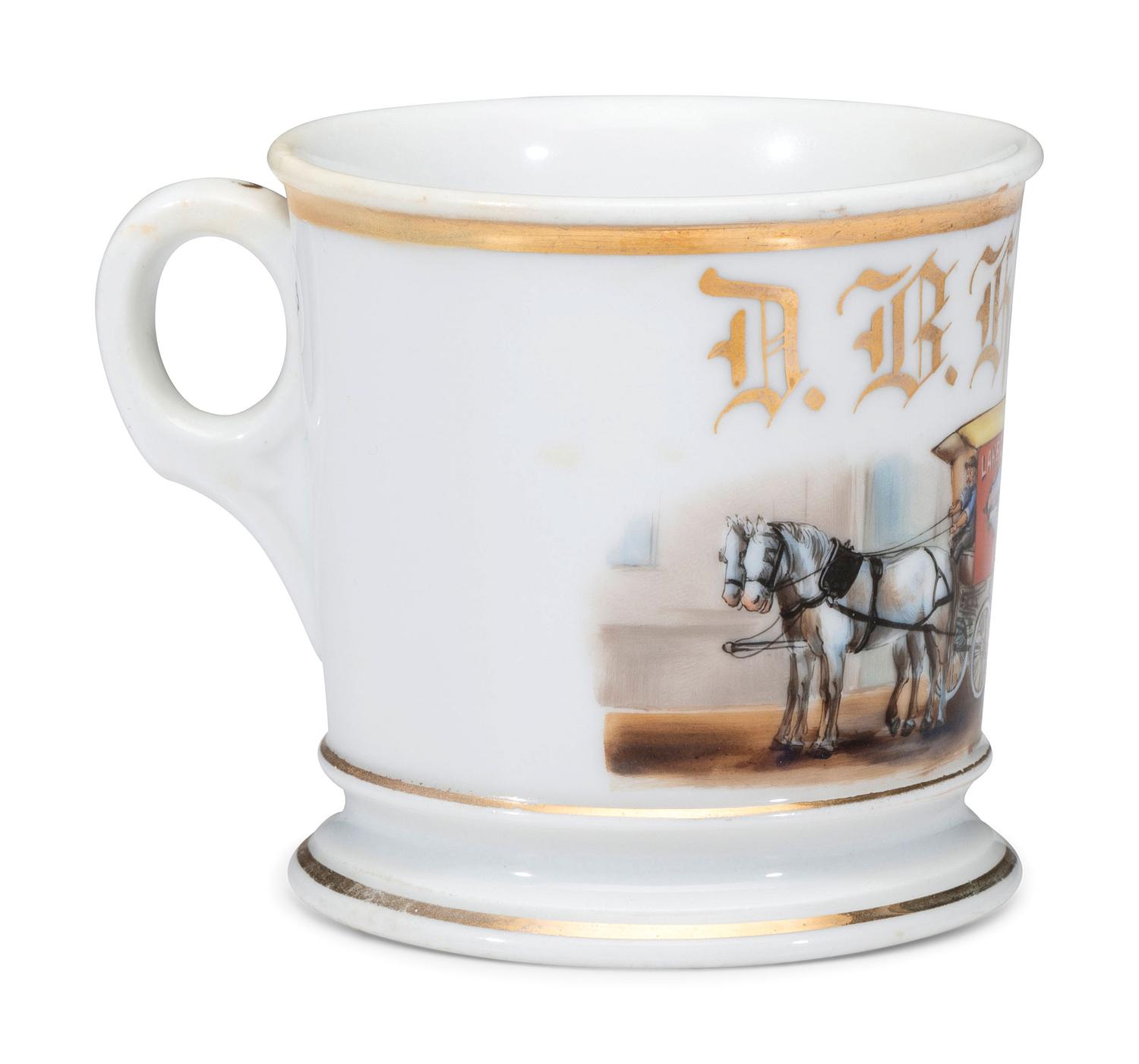 An Ice Deliveryman's Porcelain Occupational Shaving Mug