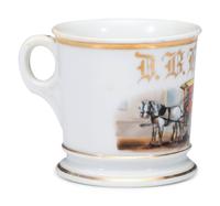 An Ice Deliveryman's Porcelain Occupational Shaving Mug