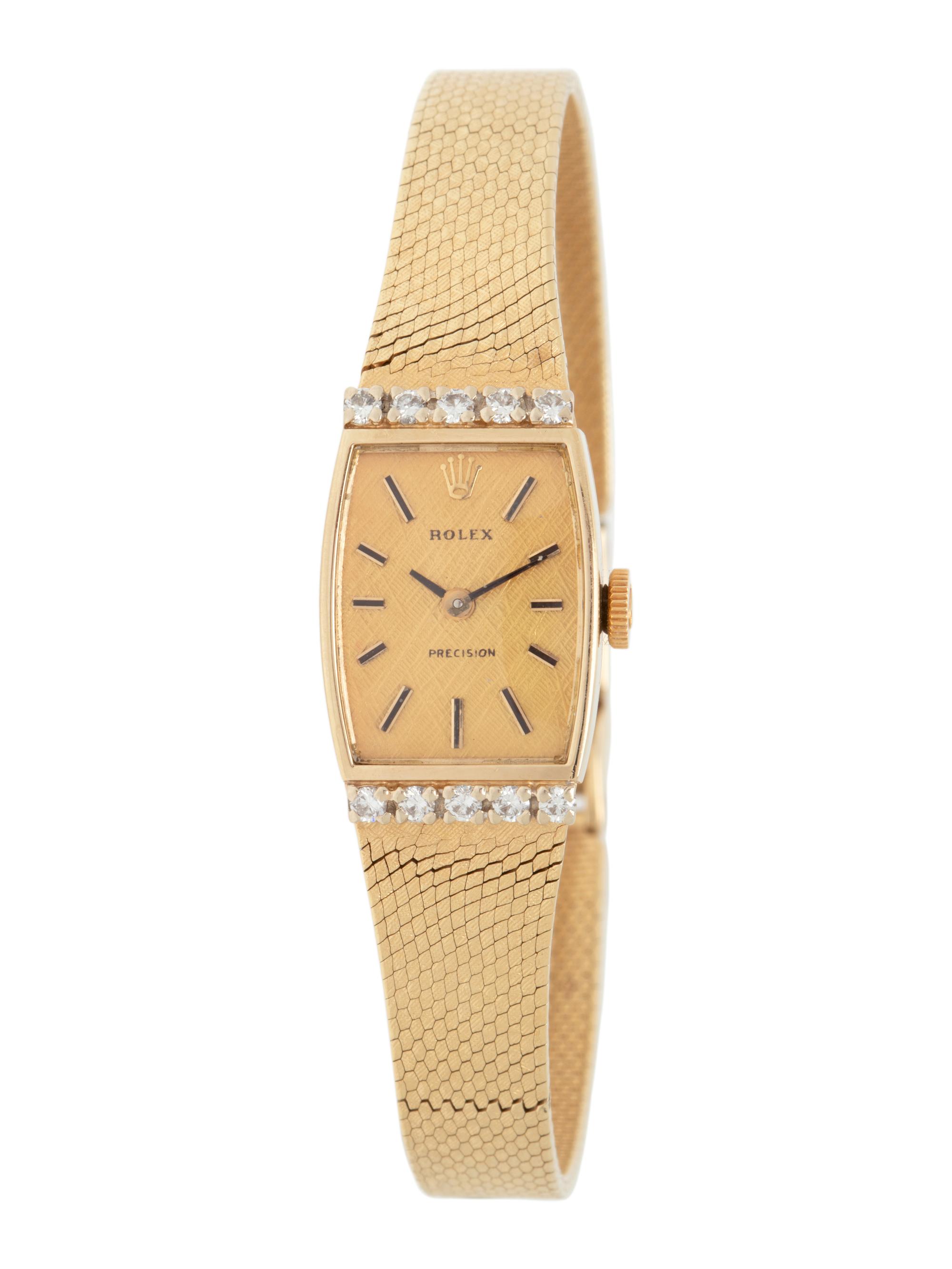 ROLEX, REF. 8420 14K YELLOW GOLD AND DIAMOND WRISTWATCH