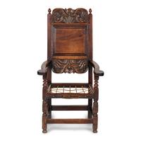 A William and Mary Oak Armchair