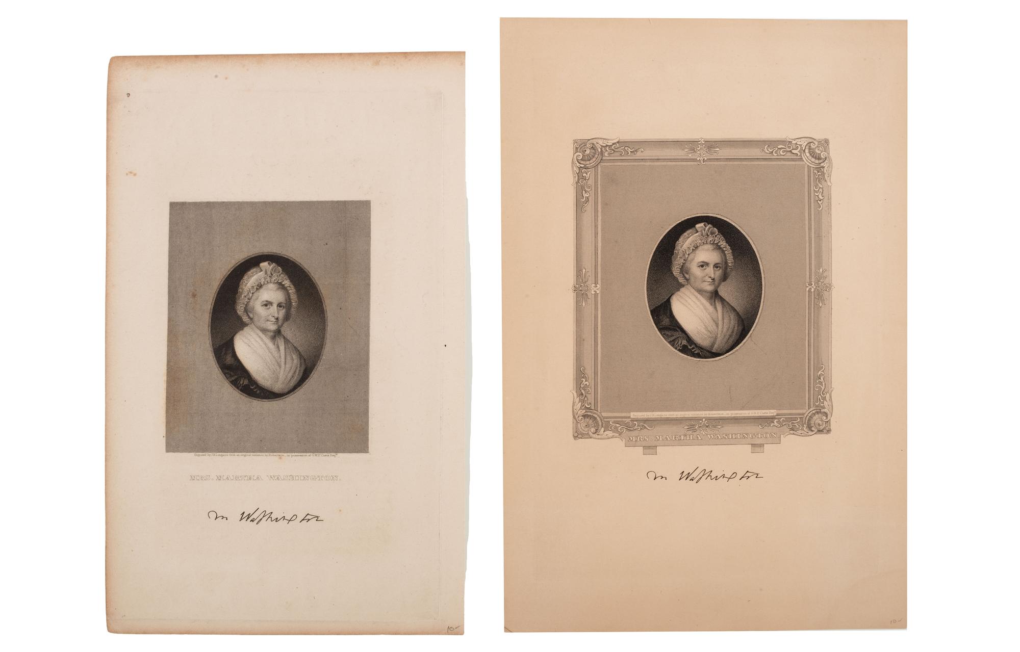 [WASHINGTON, George (1732-1799)] -- [WASHINGTON, Martha (1731-1802)]. A group of engraved portraits of George and Martha Washington, comprising: