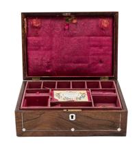 A Regency Mother-of-Pearl Inlaid Rosewood Jewelry Box Width 11 1/4 inches. — EARLY 20TH CENTURY