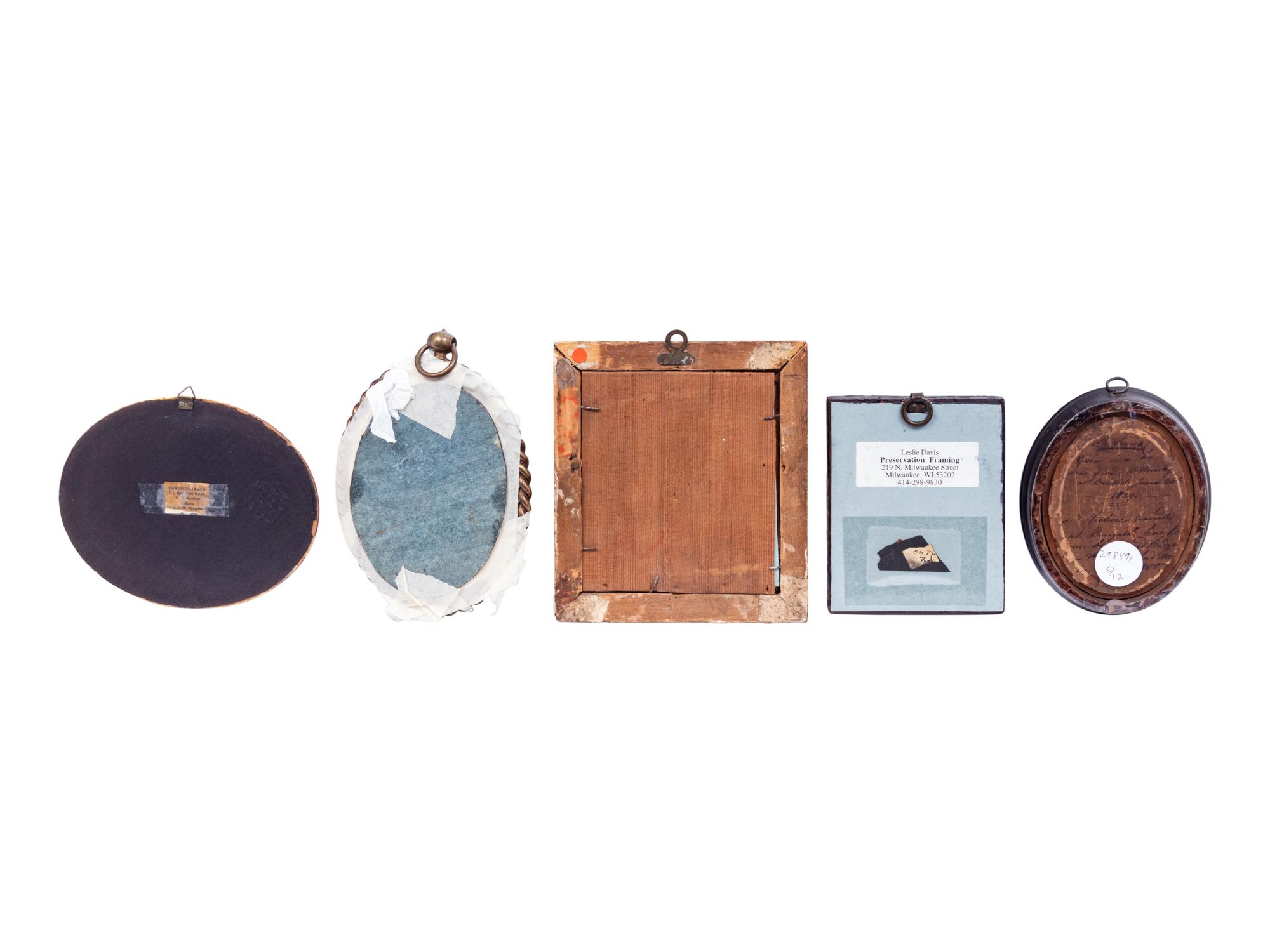 A Collection of Thirteen Continental Reverse-Painted Glass Plaques and Miniature Paintings