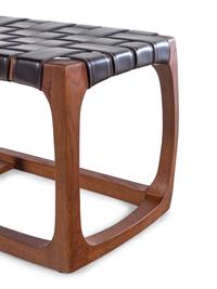 A Woven Leather Upholstered Bonhill Bench Retailed by Jayson Home