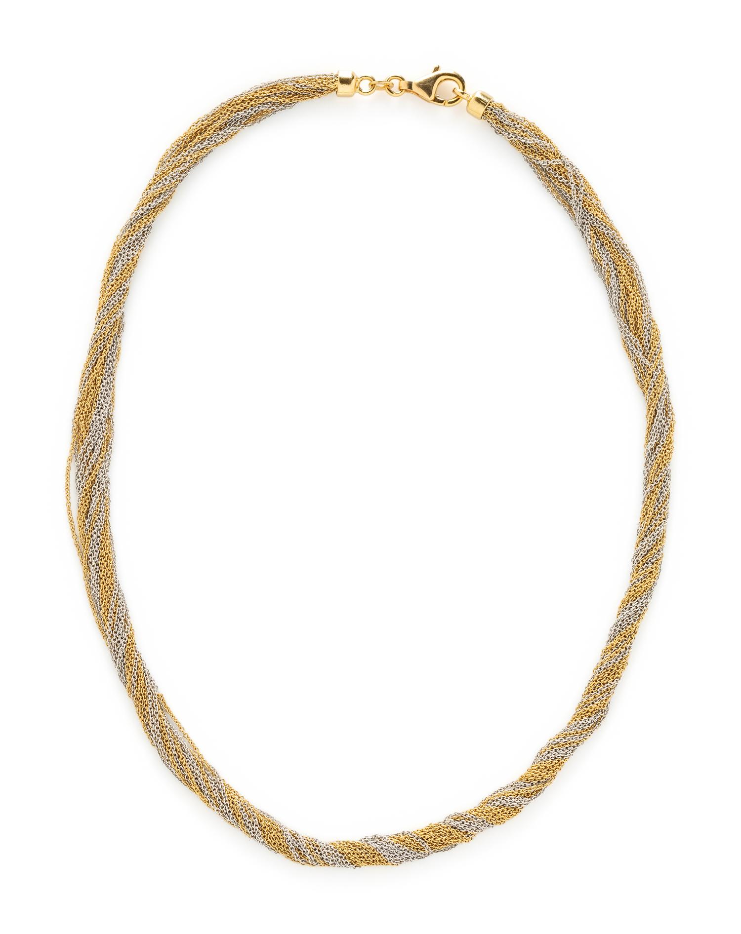 VIERI, BICOLOR GOLD MULTISTRAND NECKLACE