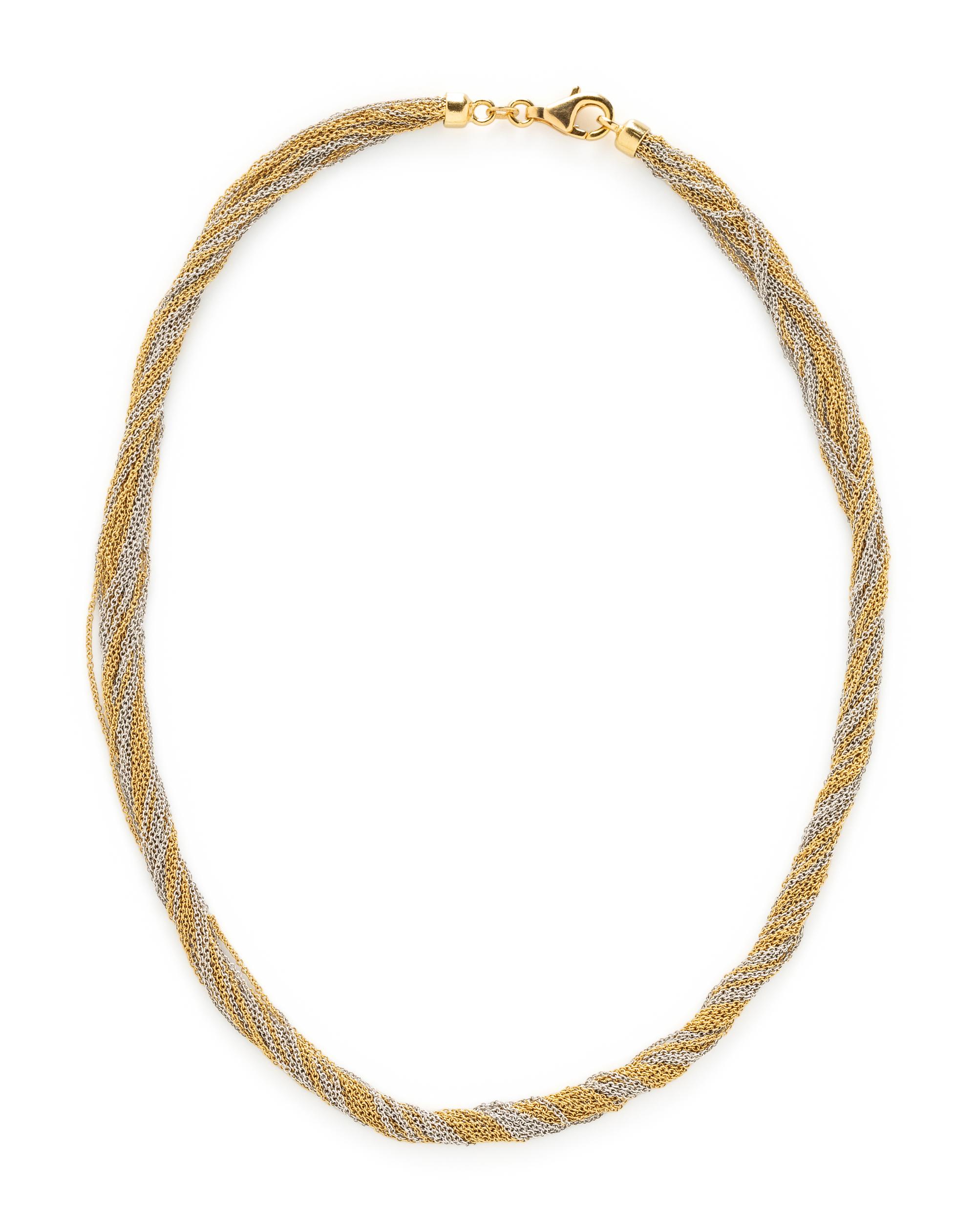 VIERI, BICOLOR GOLD MULTISTRAND NECKLACE