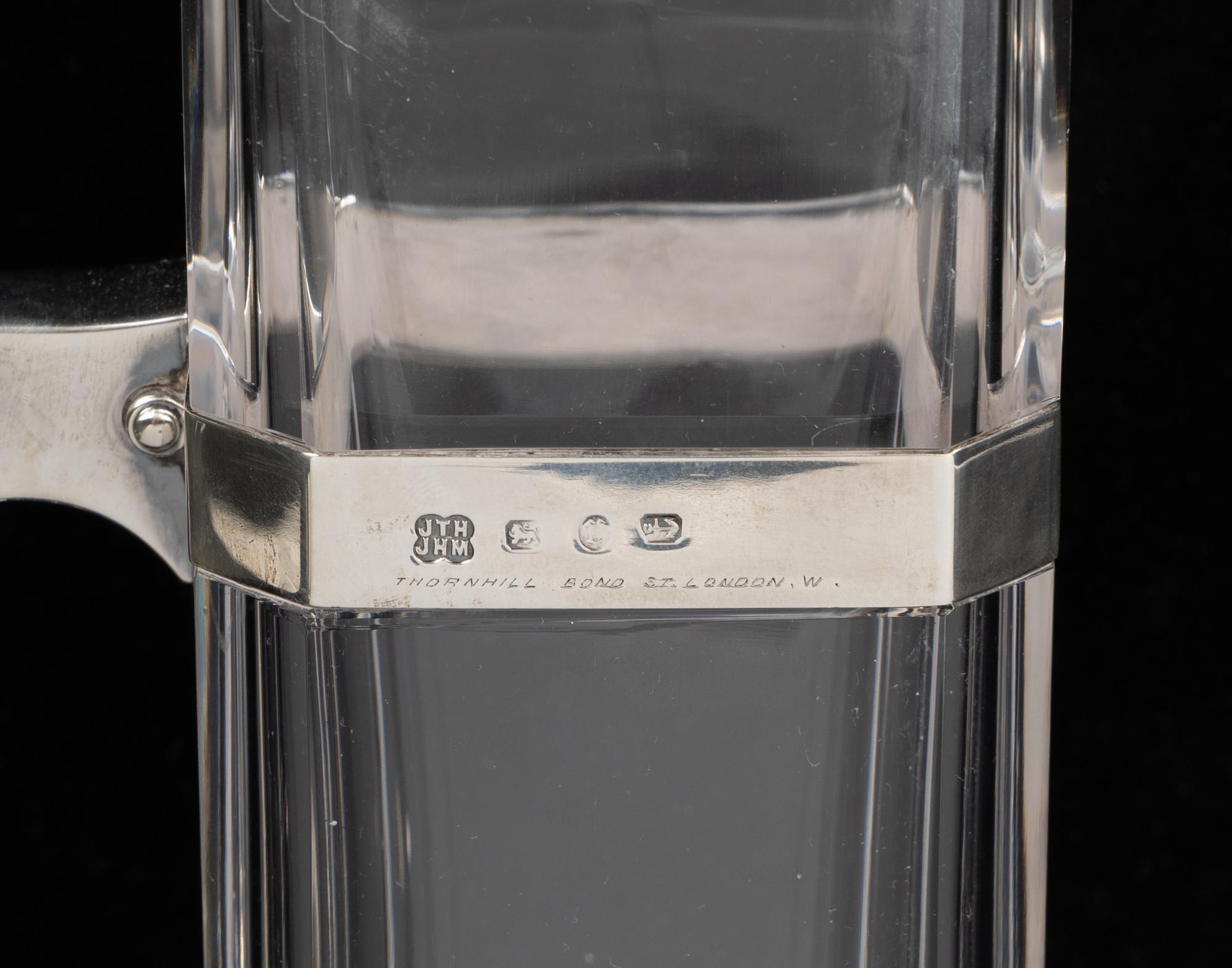 Two English Silver-Mounted Glass Articles