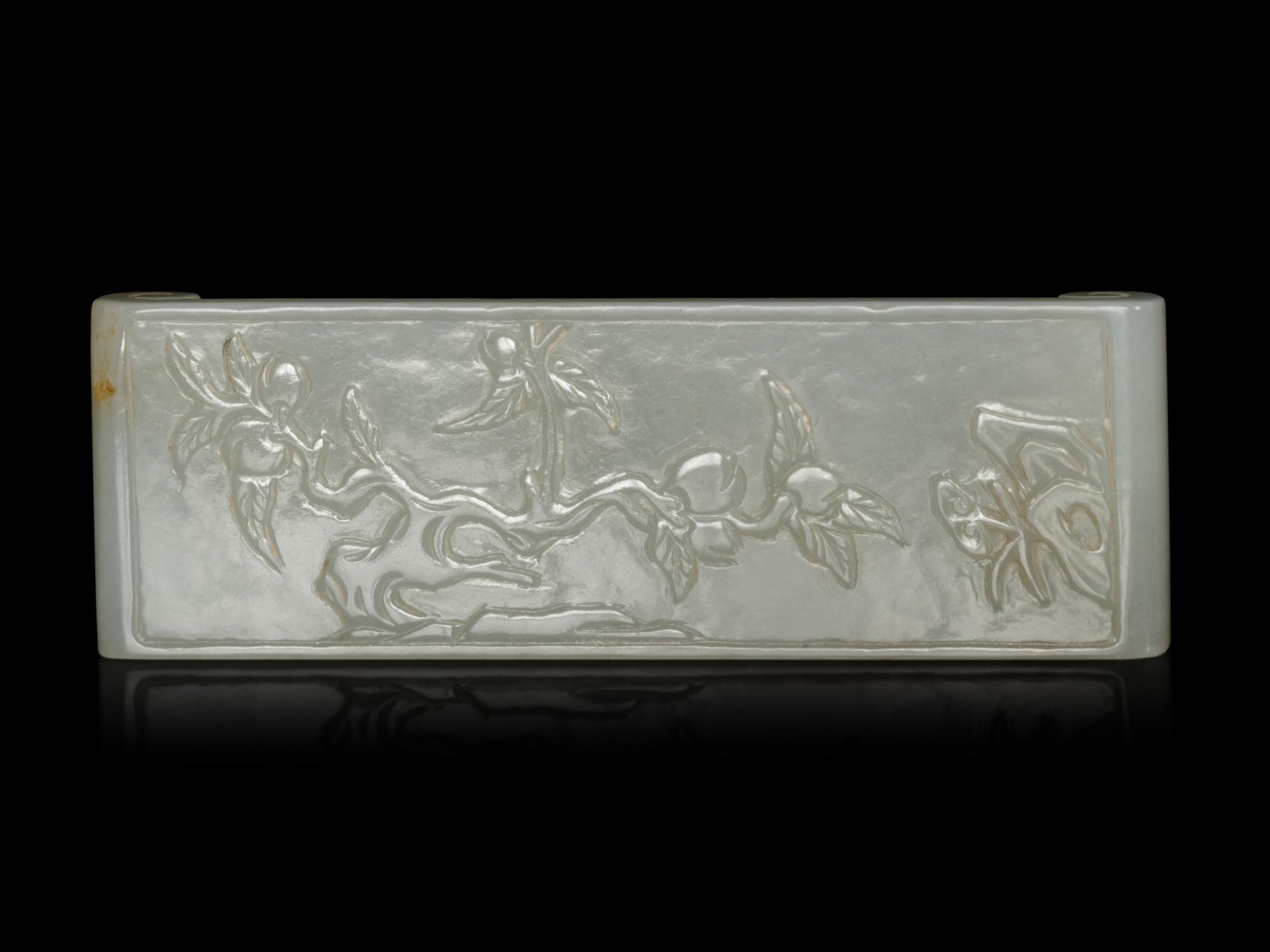 A Chinese Carved Jade Ink Bed