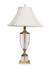 A Decorative Craft Gilt Metal and Glass Table Lamp