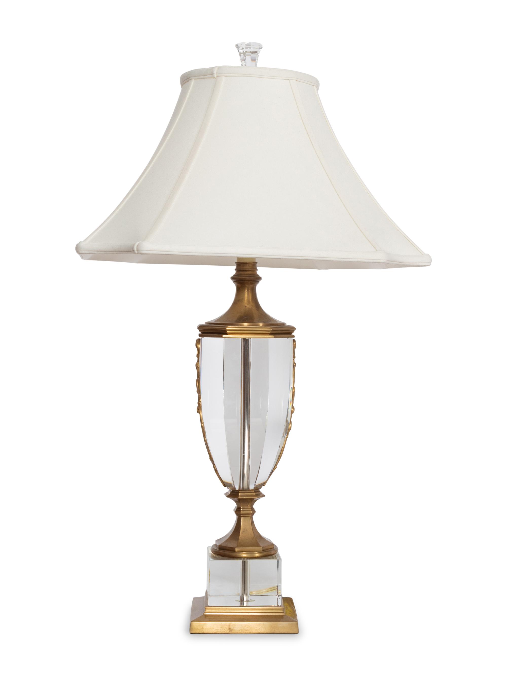 A Decorative Craft Gilt Metal and Glass Table Lamp