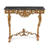 A Louis XV Style Gilt Bronze Console Table and Mirror