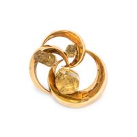 YELLOW GOLD AND CITRINE BROOCH