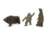 Three Inuit Carved Stone Figures