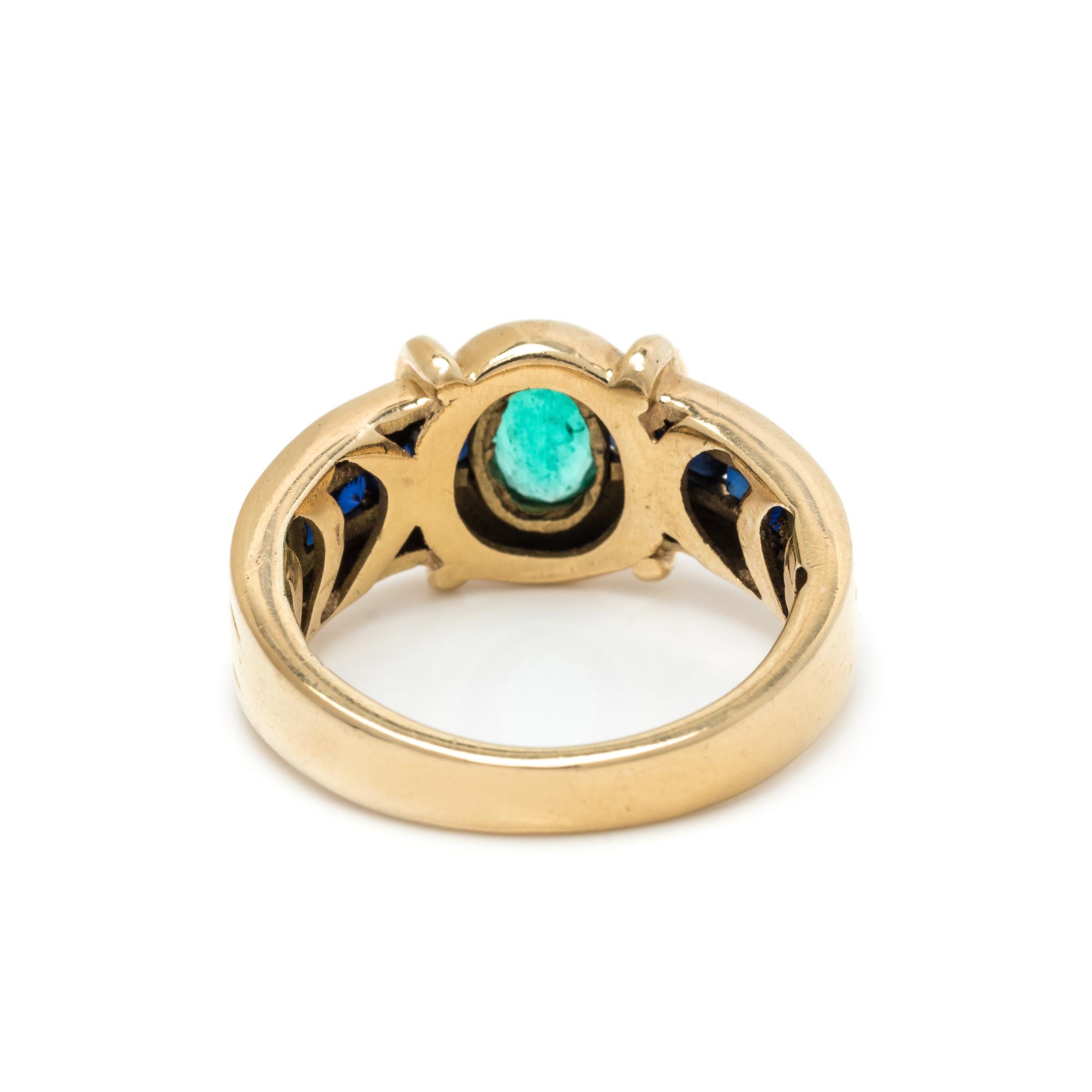 EMERALD AND SAPPHIRE RING