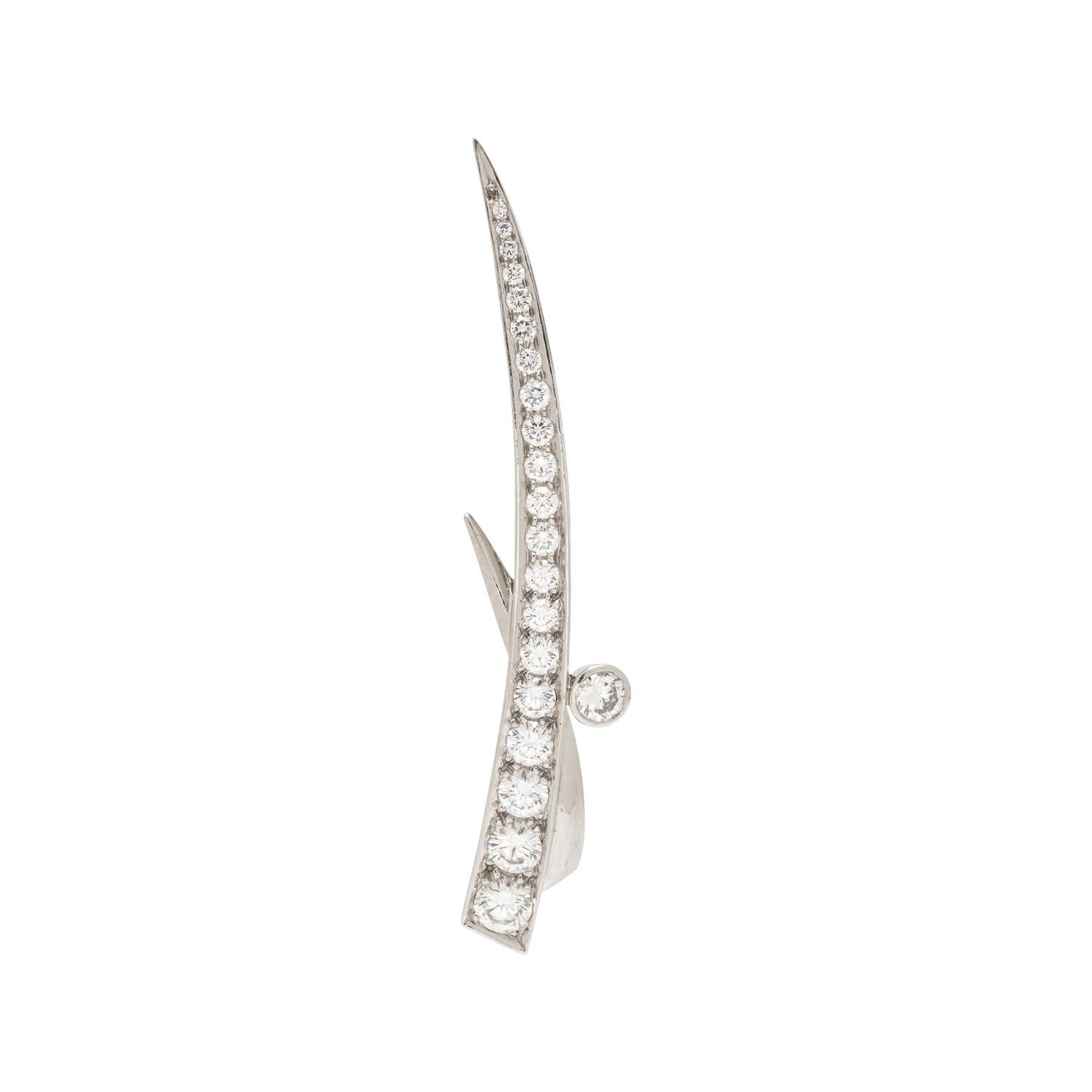 BOODLES, PLATINUM, DIAMOND AND CULTURED PEARL BROOCH