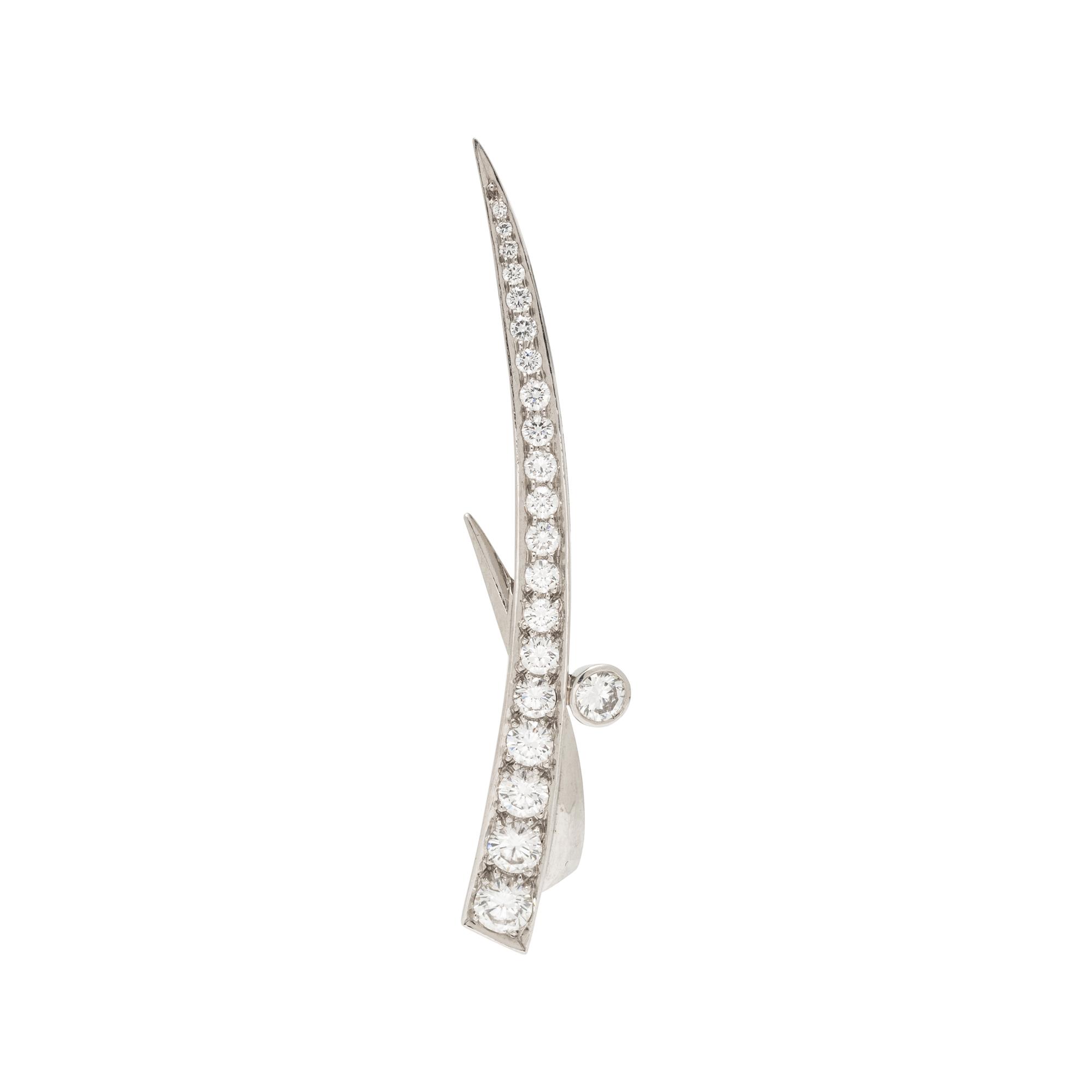 BOODLES, PLATINUM, DIAMOND AND CULTURED PEARL BROOCH