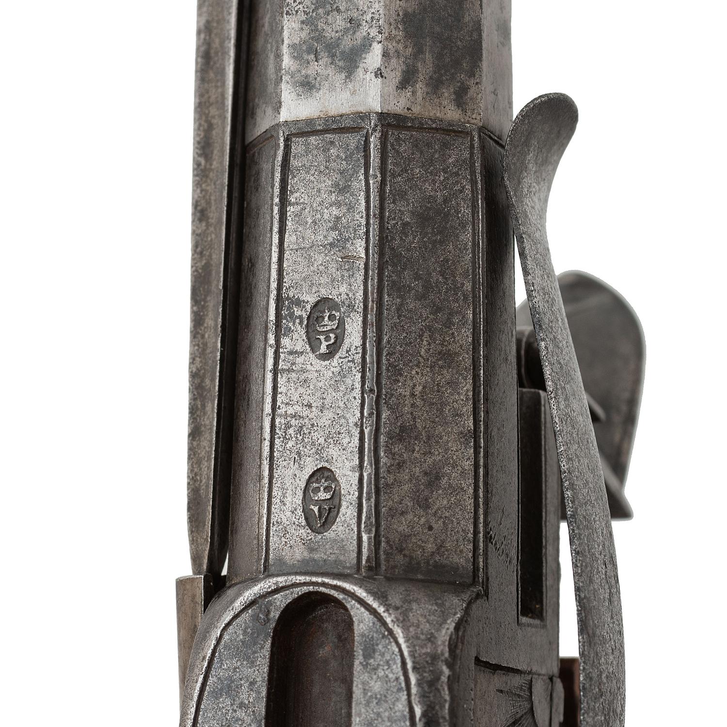Flint Box Lock Twist Off Barrel Pistol with Snap Bayonet by Henry Nock