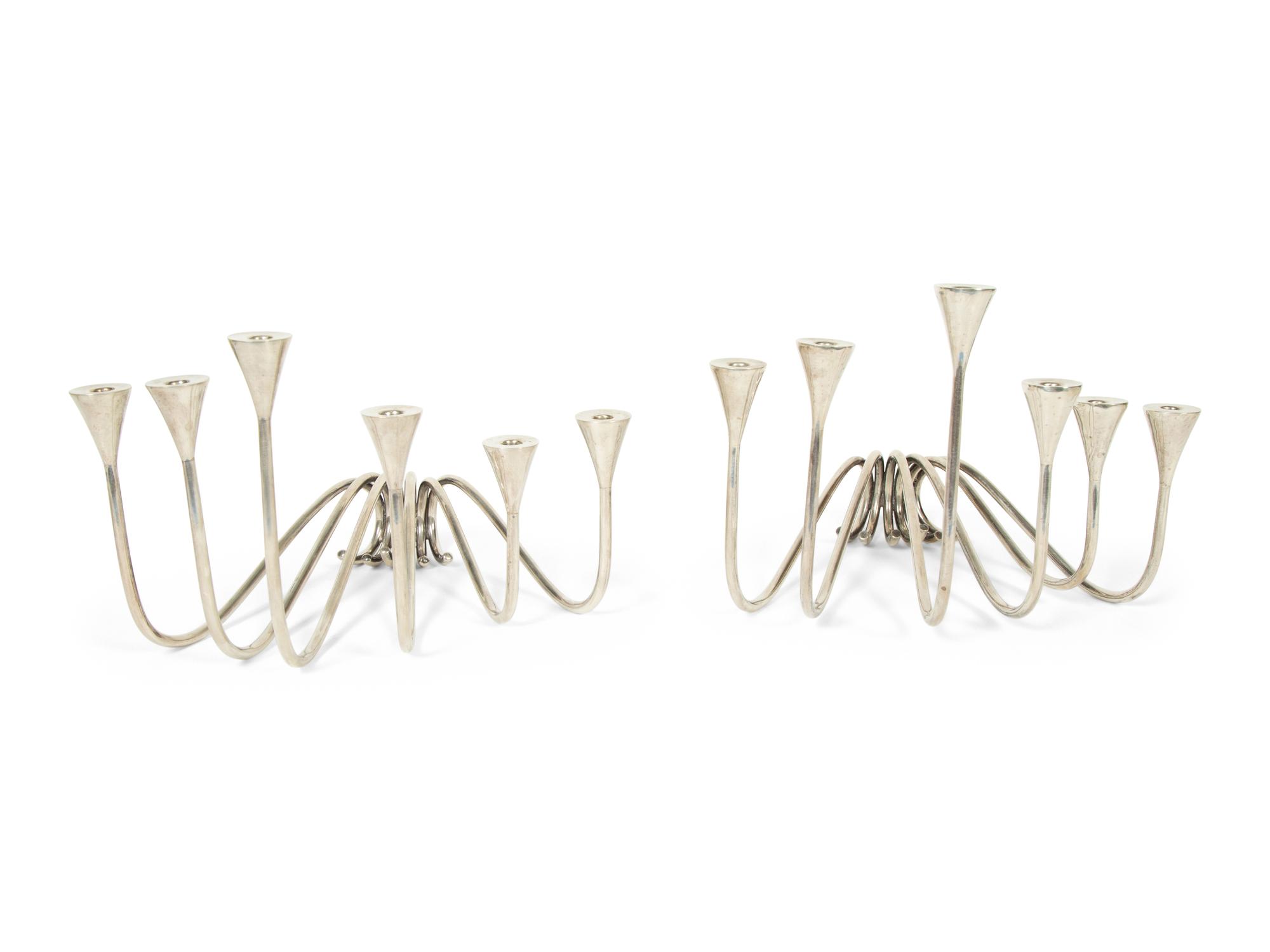 A Pair of Mexican Silver Candlesticks — 20th Century