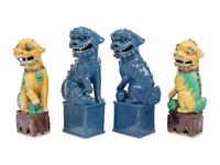 Two Pairs of Chinese Porcelain Buddhistic Lions