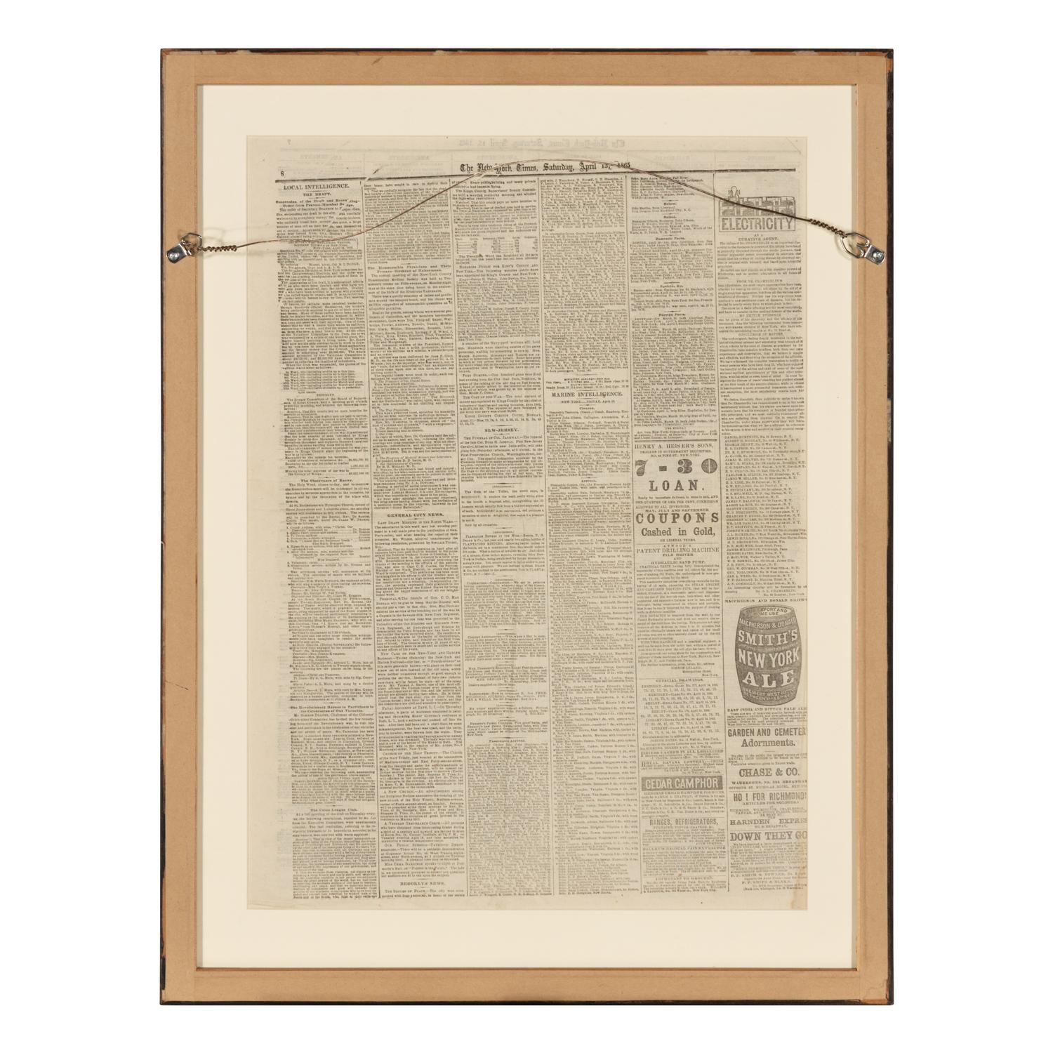 [Presidential] [Lincoln, Abraham] "Awful Event. President Lincoln Shot by an Assassin"