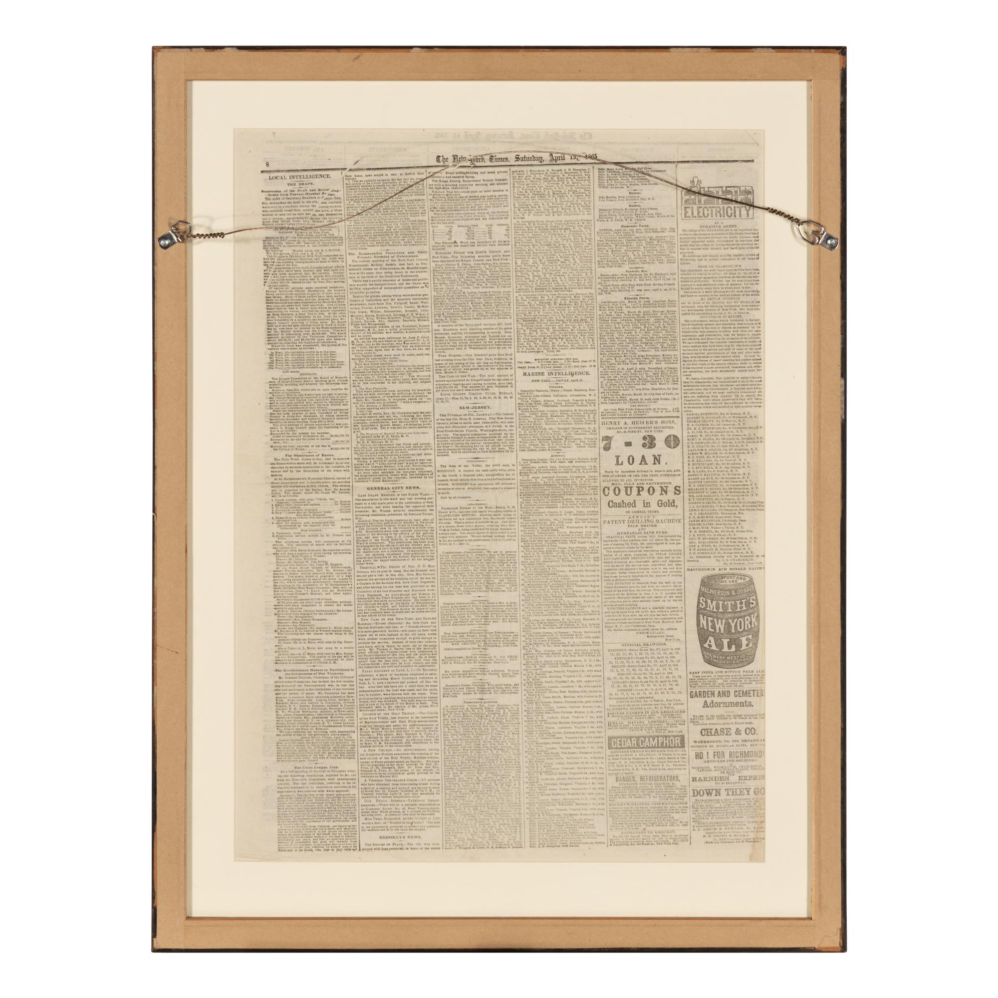 [Presidential] [Lincoln, Abraham] "Awful Event. President Lincoln Shot by an Assassin"