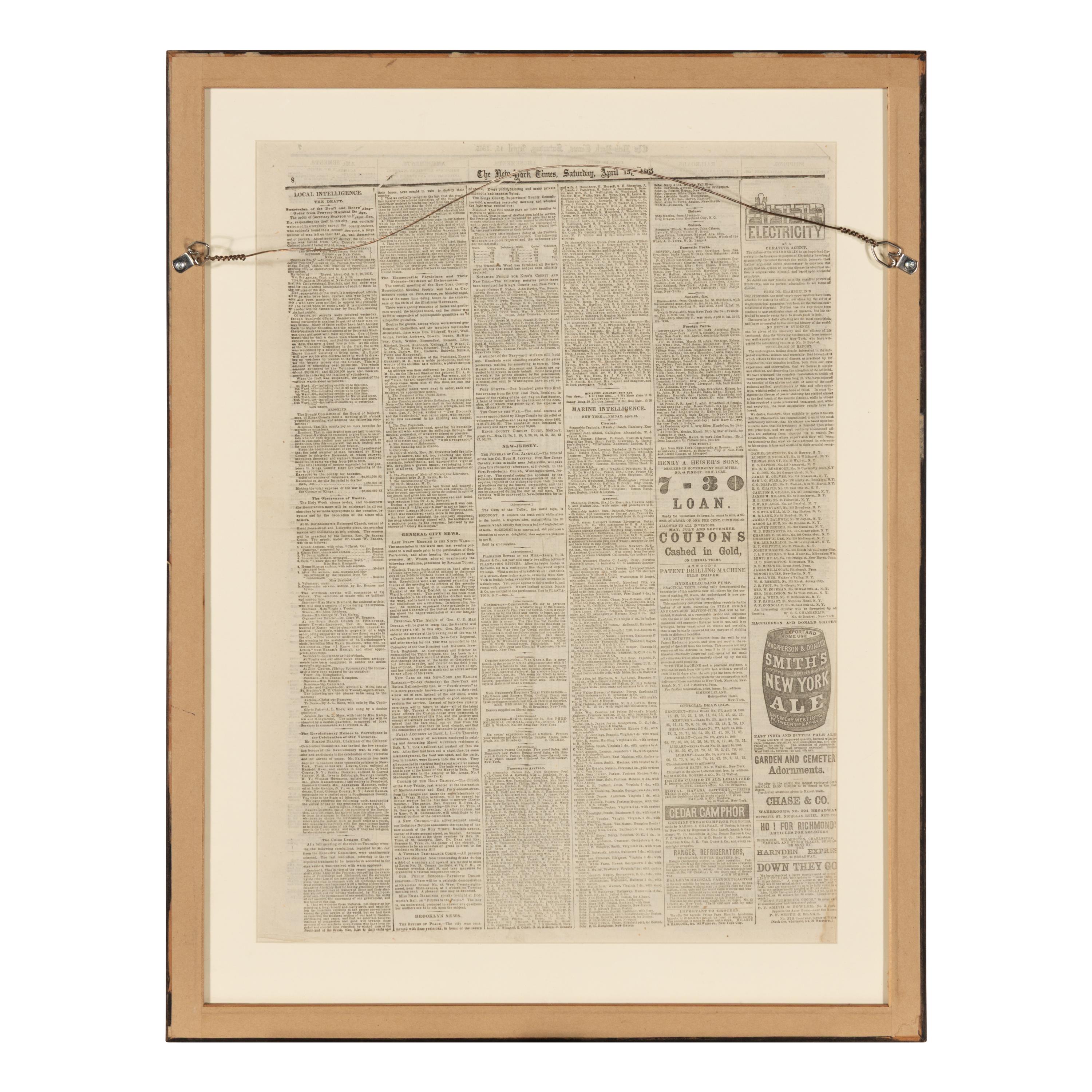 [Presidential] [Lincoln, Abraham] "Awful Event. President Lincoln Shot by an Assassin"