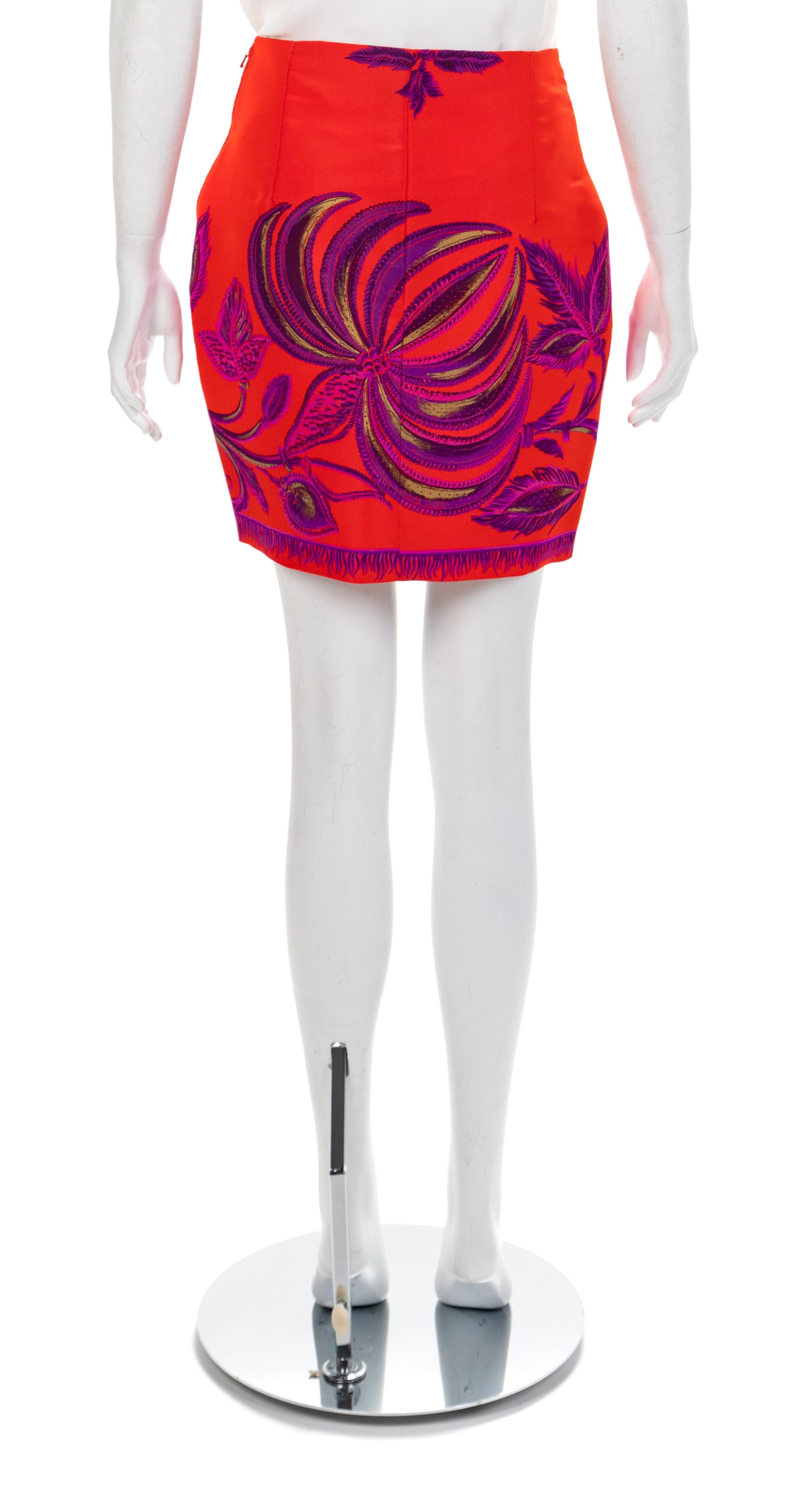 Atelier Versace Printed Skirt, 1990s No size label