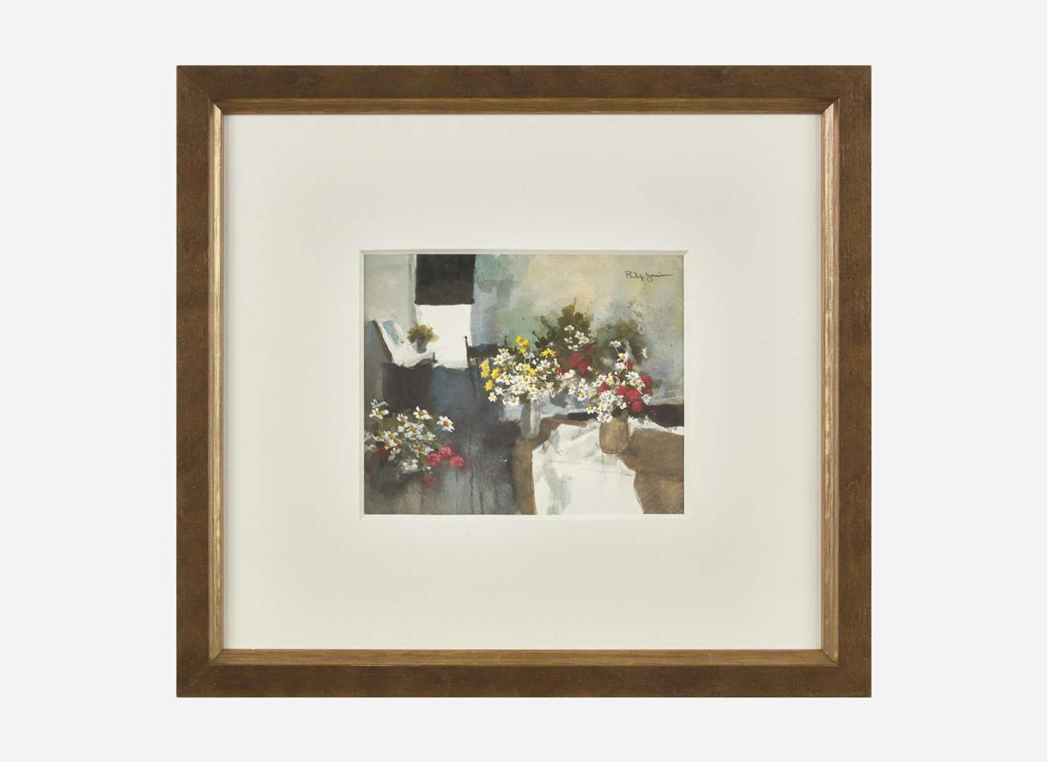 Philip Jamison (American, 1923) - Studio with Flowers