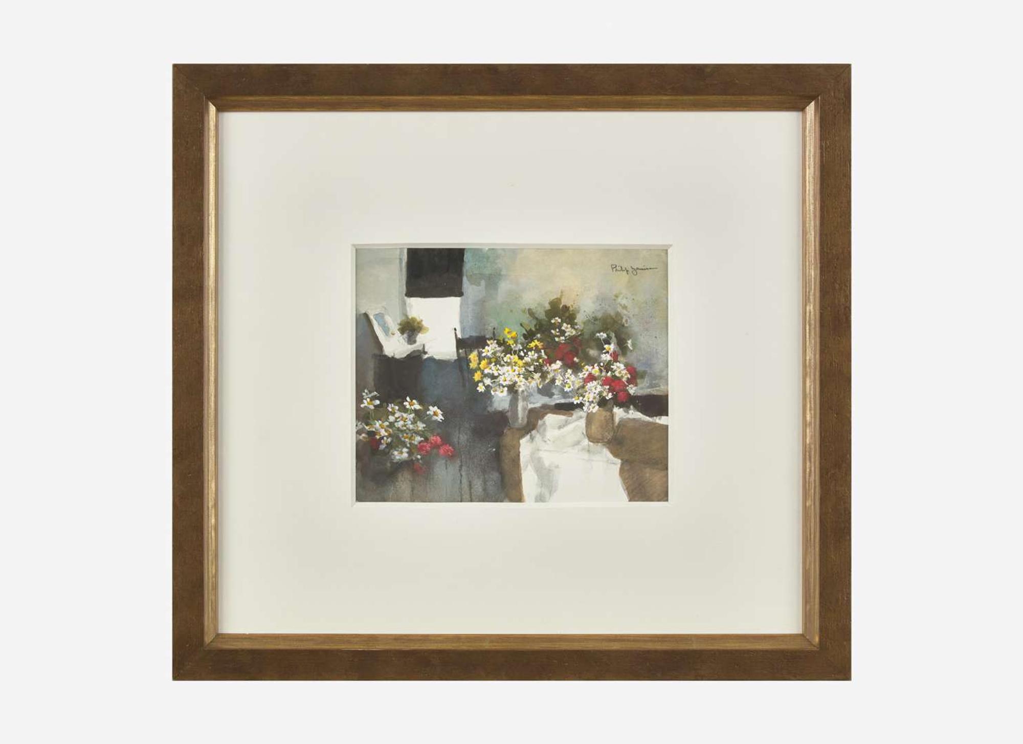 Philip Jamison (American, 1923) - Studio with Flowers