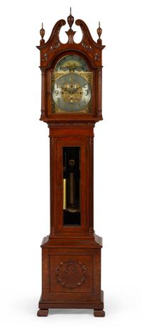 A Winterhalder and Hofmeier Oak Tall Case Clock