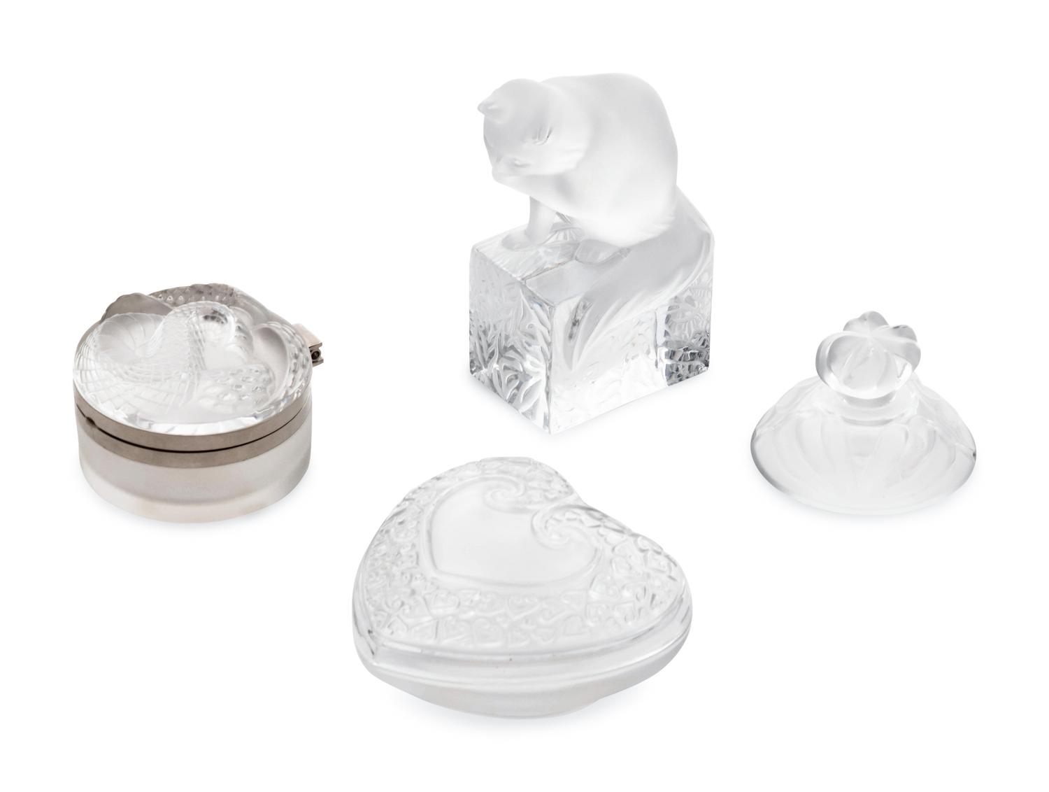 Four Lalique Table Articles