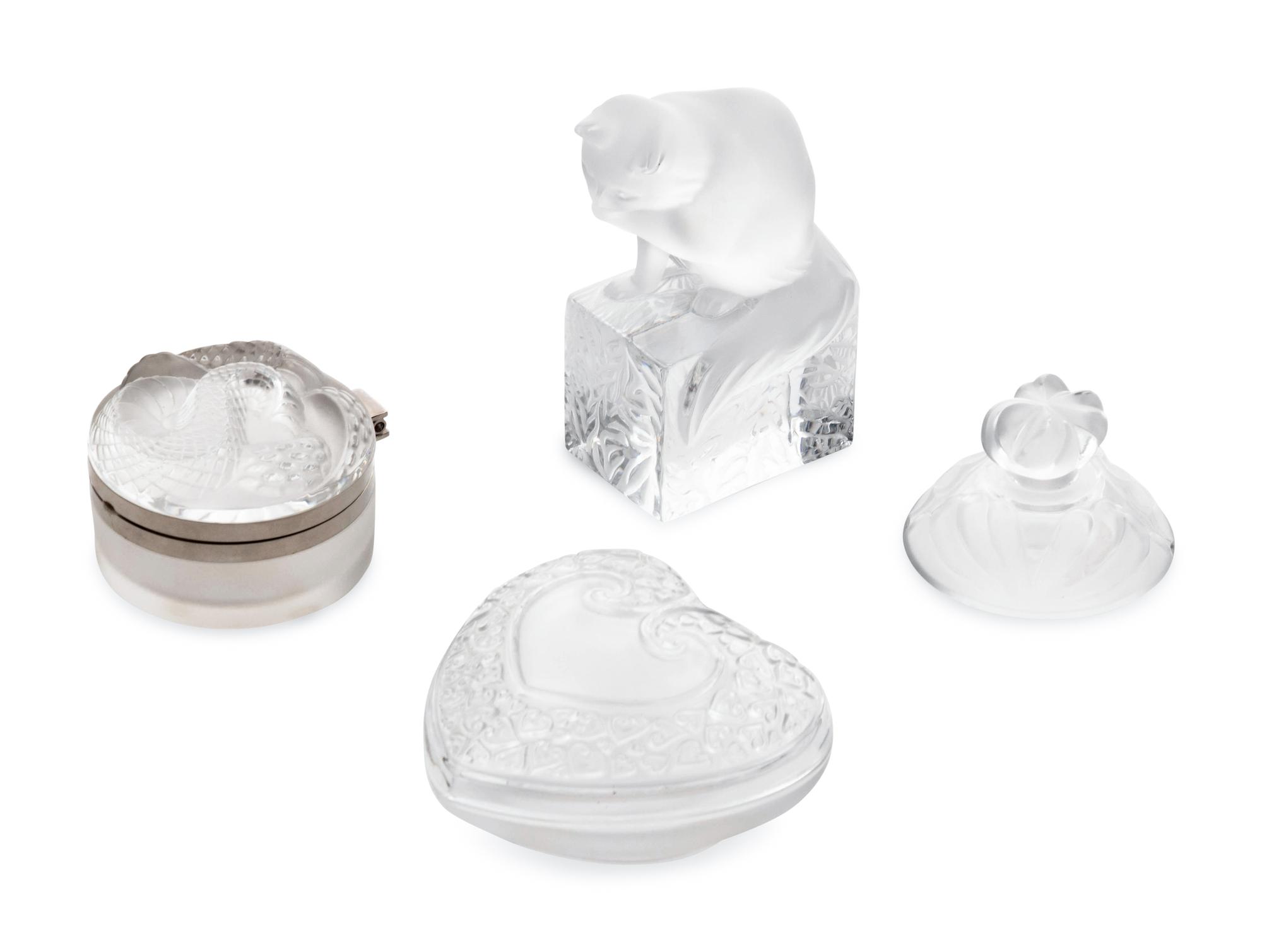 Four Lalique Table Articles