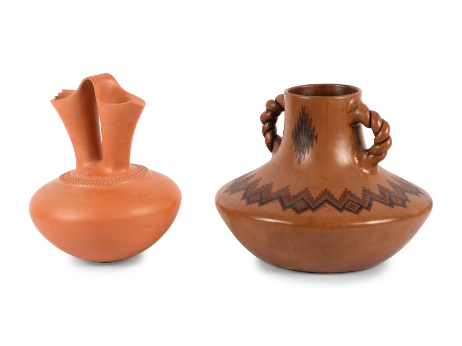 Acoma and Navajo Pottery Vases