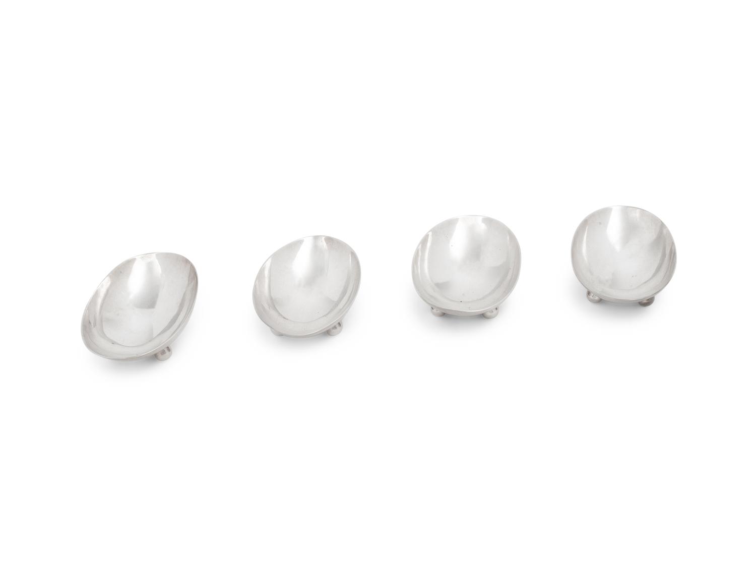 A Set of Four American Silver Footed Nut Dishes